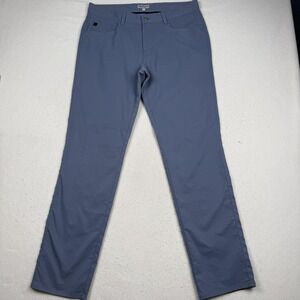 Peter Millar Pants Mens 34x32 Blue Polyester Stretch Chino Golf Travel Casual